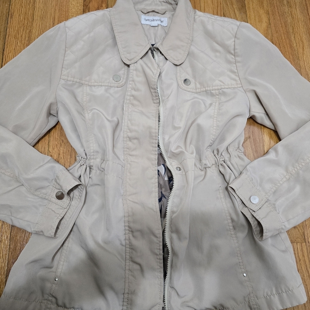 breckenridge Beige Drawstring Utility Jacket